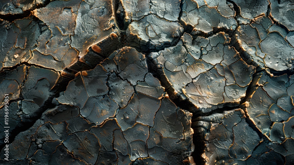 Poster the cracks form an intricate and natural pattern that resembles a web-like structure.