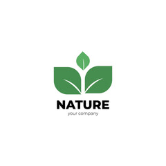 Logo Leaf Nature Green Flat 