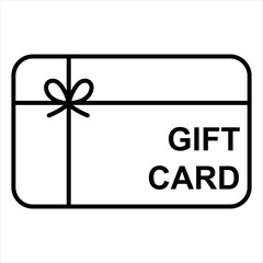 Shopping gift card icon vector, outline style gift card icon vector in trendy flat style illustration isolated on white background.