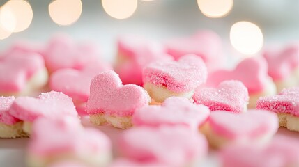 Obraz premium Pink Hearts Bokeh Background for a Romantic and Stylish Valentine�s Design