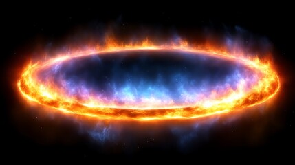 Fiery Ring Nebula Cosmic Fire Celestial Event