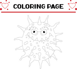 collection viruses cartoon bacteria emoticon character coloring page for kids