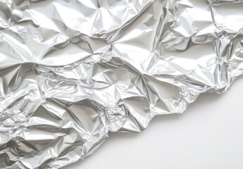 Textured Metallic Foil Surface Showing Crumpled and Shiny Appearance Ideal for Backgrounds, Art Projects, and Creative Design Uses in Various Settings