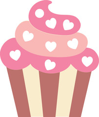 Valentine cupcake with heart vector art illustration
