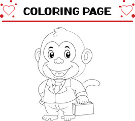 cute monkey coloring page for kids