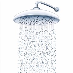 shower bath flowing water on a white background water drops taking 