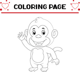 cute monkey coloring page for kids