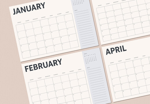 Minimal Calendar Layout