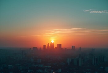 Time-Lapse of Sun Rising and Setting Over Urban Skyline