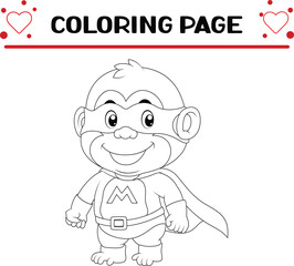 cute monkey coloring page for kids
