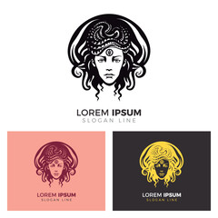 Gorgon Simple Logo Vector Icon Illustration.