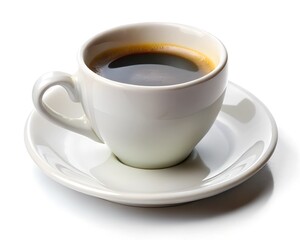Naklejka premium white cup of coffee isolated on a white background