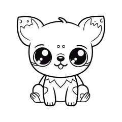 Coloring book for kids baby Chihuahua vector.