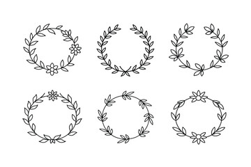 set of silhouettes of icon 