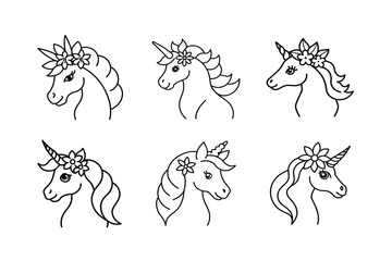 set of silhouettes of icon 