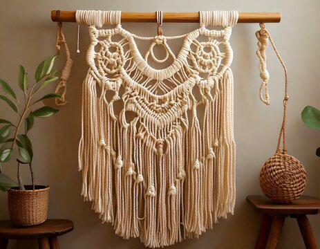 Makramee-Wandbehang Mock-Up &ndash; DIY-Projekt mit Wolle und Holzringen