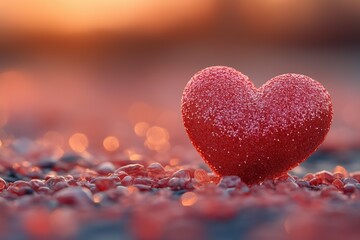Fototapeta premium Love heart with water drops and splashes