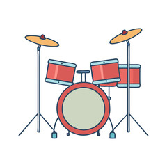 drum set vector icon, drum set vector illustration -simple illustration of drum set, perfect for drum set logos and icons and themed design 