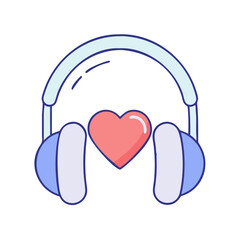 headphones and heart vector icon, headphones and heart vector illustration -simple illustration of headphones and heart, perfect for headphones and heart logos and icons and themed design 