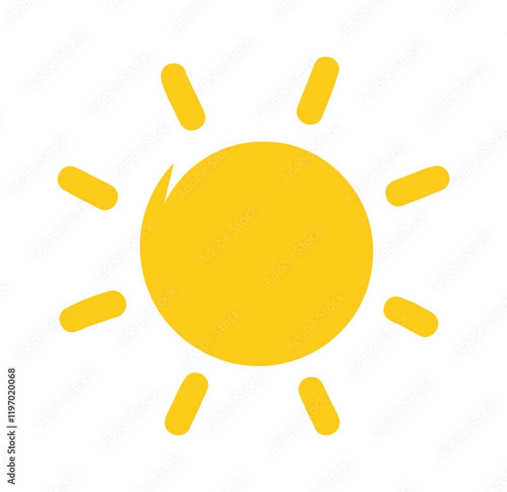 Wall mural sun symbol illustration isolated on white background. vector design element.