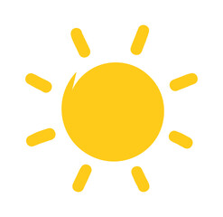 Sun symbol illustration isolated on white background. Vector design element.