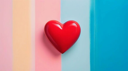 Painting of a heart depicting love isolated pastel background, eternal love, valentine's day