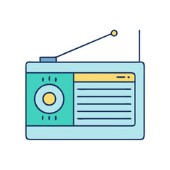 radio vector icon, radio vector illustration -simple illustration of radio, perfect for radio logos and icons and themed design 