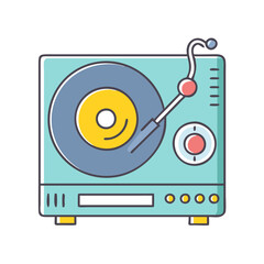 Fototapeta premium record player vector icon, record player vector illustration -simple illustration of record player, perfect for record player logos and icons and themed design 