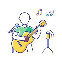 Fototapeta premium acoustic concert vector icon, acoustic concert vector illustration -simple illustration of acoustic concert, perfect for acoustic concert logos and icons and themed design 