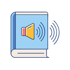 audiobook with sound waves icon