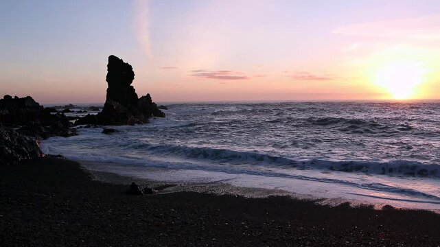 The Beach Djupalonssandur at the Snaefellsnes Peninsula in Iceland, Europe