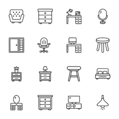 Furniture icons set