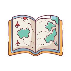 book with a fantasy map vector icon, book with a fantasy map vector illustration -simple illustration of book with a fantasy map, perfect for book with a fantasy map logos and icons and themed design 