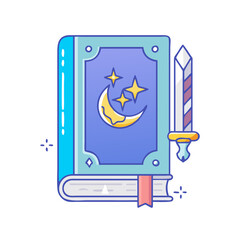 fantasy book cover vector icon, fantasy book cover vector illustration -simple illustration of fantasy book cover, perfect for fantasy book cover logos and icons and themed design 