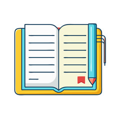 reading list in a notebook icon
