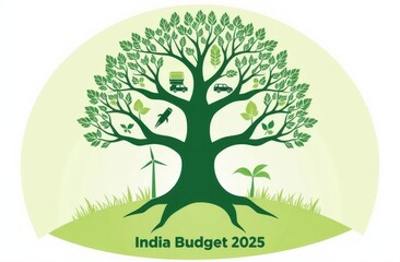 conceptual illustration for Indian union budget for the financial year 2025-2056