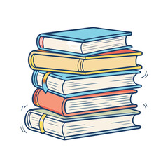 stack of vintage books vector icon, stack of vintage books vector illustration -simple illustration of stack of vintage books, perfect for stack of vintage books logos and icons and themed design 