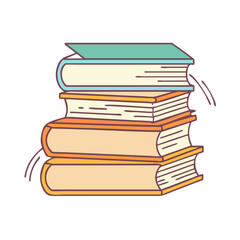 stack of vintage books vector icon, stack of vintage books vector illustration -simple illustration of stack of vintage books, perfect for stack of vintage books logos and icons and themed design 