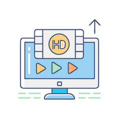  for streaming in hd vector icon, for streaming in hd vector illustration -simple illustration of for streaming in hd, perfect for for streaming in hd logos and icons and themed design 