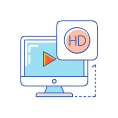  for streaming in hd vector icon, for streaming in hd vector illustration -simple illustration of for streaming in hd, perfect for for streaming in hd logos and icons and themed design 