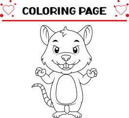 mouse coloring page for kids