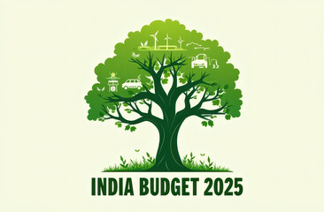 Obraz premium conceptual illustration for Indian union budget for the financial year 2025-2056