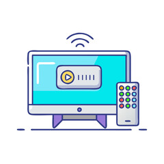 smart tv vector icon, smart tv vector illustration -simple illustration of smart tv, perfect for smart tv logos and icons and themed design 