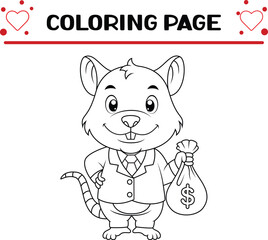 Fototapeta premium mouse coloring page for kids