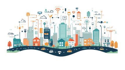 Obraz premium Smart City Technology and AIoT Integration