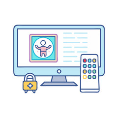 tv with parental controls icon, tv with parental controls vector,