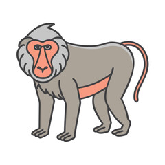 baboon vector icon, baboon vector illustration -simple illustration of baboon, perfect for baboon logos and icons and themed design 