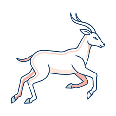 antelope running vector icon, antelope running vector illustration -simple illustration of antelope running, perfect for antelope running logos and icons and themed design 