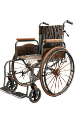 Fototapeta premium Rehabilitation equipment wheelchair design indoor setting product photography modern environment front view mobility concept