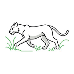 lioness hunting vector icon, lioness hunting vector illustration -simple illustration of lioness hunting, perfect for lioness hunting logos and icons and themed design 